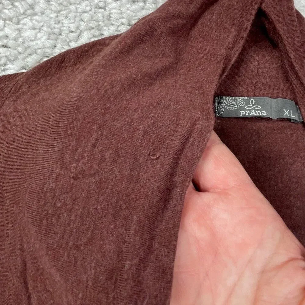 Prana Foundation Munra Wrap Cardigan Sweater Brown Womens XL